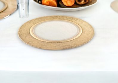 13" Gold Leaf Glass Charger Plate