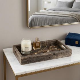 Small Natural Brown Reclaimed Wood With Grains And Knots Highlight Tray