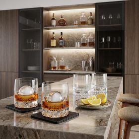 Mouth Blown European Crystal Whiskey Set 4 Pc Rocks Or Dof Set