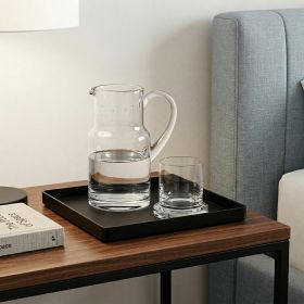 8 Mouth Blown Glass 2 Pc Bedside Or Desktop Carafe Set  24 Oz