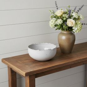 Artisan Gray White Ceramic Centerpiece Bowl
