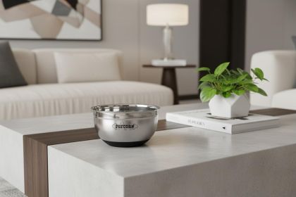 Sleek Stainless Steel Popcorn Serving Bowl