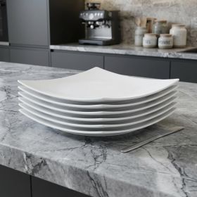White Six Piece Square Bone China Service For Six Bread and Butter Set