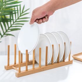 1pc Bamboo Dish Plate Bowl Drainer Storage; Cup Book Pot Lid Cutting Board Drying Rack; Stand Drainer Storage Holder Organizer Kitchen Cabinet; Keep