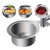 JS Swan Stainless Steel Drain Basket for Kitchen Sink – Sink Drain Strainer Basket, Swan Sink Strainer, Stainless Steel Draining Basket for Sink, Kit