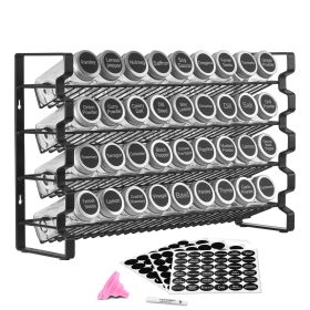Spice Rack Organizer for Cabinet, Spice Organizer with 36 Empty Spice Jars, Lids, Spice Labels, and Funnel Complete Set, Seasoning Organizer for Coun