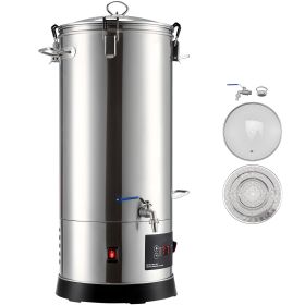 Beer Brewing Equipment, 8 Gal/30L 304 Stainless Steel Home Beer Brewer,1500W All-in-One Home Brewing Kit with Tall strainer, Integrated Inner Barrel