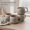 Ceramic Coffee Mugs Set of 4 | 12 oz Stoneware Coffee Cups | Lead-Free, Non-Toxic | Microwave and Dishwasher Safe | Comfortable Handle | Aesthetic No