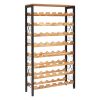 48 Bottle Wine Rack,8-Tier Wine Bottle Holder,Freestanding Floor Display Wine Storage Shelves with Wood Table Top,For Kitchen Pantry, Cellar, Bar, Di