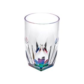 Rainbow Diamond Acrylic Glasses Drinking Set of 4 Hi Ball (17oz), Plastic Drinking Glasses, BPA Free Cocktail Glasses, Drinkware Set, Drinking Water