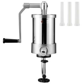 Sausage Stuffer, 2.5LBS/1.5L Capacity, 304 Stainless Steel Vertical Sausage Stuffer, Sausage Filling Machine with 3 Stuffing Tubes, Suction Base and