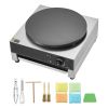 Electric Crepe Maker, 16-Inch Commercial Crepe Machine, 1700W Flat Plate Crepe Griddle, Nonstick Stainless Steel Pancake Making Machine, Desktop Circ