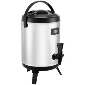 Insulated Beverage Dispenser, 1.5 Gal/6L Stainless Steel Thermal Drink Server with Spigot & Temp Display, Suitable for Hot and Cold Drinks, for Tea C