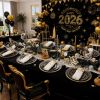 175PCS Black and Gold Plates - Black Disposable Plates for Party - 25Guests Disposable Dinnerware Set for Graduation Wedding Party Birthday