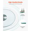 20 in Glass Lazy Susan Turntable, 360° Rotation Round Clear Tabletop Rotating Tray, Tempered Glass Dining Table Centerpiece, Smooth and Silent Spin,