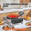 Electric Crepe Maker, 16-Inch Commercial Crepe Machine, 1700W Flat Plate Crepe Griddle, Nonstick Stainless Steel Pancake Making Machine, Desktop Circ