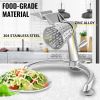 Rotary Cheese Grater, Zinc Alloy Rotary Vegetable Mandoline, Manual Cheese Mandoline with 5 Stainless Steel Cutting Cones, Manual Vegetable Grater wi