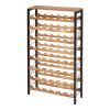 48 Bottle Wine Rack,8-Tier Wine Bottle Holder,Freestanding Floor Display Wine Storage Shelves with Wood Table Top,For Kitchen Pantry, Cellar, Bar, Di