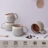 Ceramic Coffee Mugs Set of 4 | 12 oz Stoneware Coffee Cups | Lead-Free, Non-Toxic | Microwave and Dishwasher Safe | Comfortable Handle | Aesthetic No