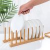 1pc Bamboo Dish Plate Bowl Drainer Storage; Cup Book Pot Lid Cutting Board Drying Rack; Stand Drainer Storage Holder Organizer Kitchen Cabinet; Keep