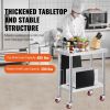 Stainless Steel Work Table 30 x 24 x 33 Inch, 700 LBS Load Capacity with 4 Wheels, 3 Adjustable Height Levels, Heavy Duty Food Prep Worktable for Com