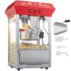 Popcorn Maker, 850W Popcorn Popper Machine, 8 Oz Kettle Makes 48 Cups per Batch, Countertop Popcorn Maker with Tempered Glass, Includes 4 Scoops, Mov