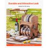 Picnic Backpack, Beach Picnic Backpack Bag for 4 Person with Insulated Cooler Compartment, Detachable Bottle/Wine Holder, Lightweight Blanket, Plates