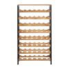 48 Bottle Wine Rack,8-Tier Wine Bottle Holder,Freestanding Floor Display Wine Storage Shelves with Wood Table Top,For Kitchen Pantry, Cellar, Bar, Di