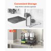 Kitchen Sink Caddy Organizer, 2 Tier Sponge Holder for Kitchen Sink with High Brush Holder & Divider, Storage Rack with Rotatable Drainage Spout, Cou