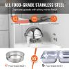 Roll Top Chafing Dish Buffet Set, 6 Qt 2 Pack, Stainless Steel Chafer with 2 Full Size Pans, Round Catering Warmer Server with Lid Water Pan Stand Fu