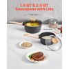Saucepan Set, 1.5 QT & 2.5 QT Nonstick Saucepan with Glass Lids, Multipurpose Cooking Sauce Pots with Detachable Handles, Sauce Pan Kitchen Cooking P