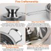 Stainless Steel Cookware Set Fast Even Heat Induction Pots Pans Set Dishwasher Safe with 2.7 /3.7 Quart Stockpot 2 Quart Saucepan 9.17in Frying Pan-N