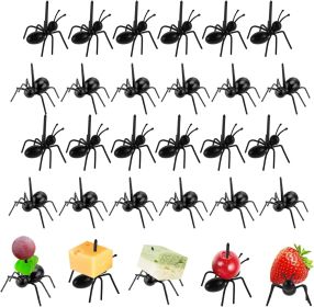 24Pcs Ant Shape Food Picks, Lunch Box Accessories Decoration, Reusable Appetizer Toothpicks for Charcuterie, Bento, Cheese, Fruit, Snack