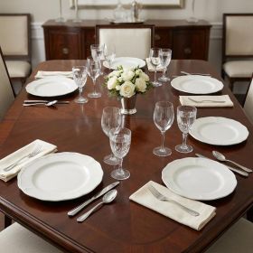White Four Piece Scallop Stoneware Service For Four (Option: Dinner Plate Set)