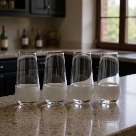 Clear And White Plastic Angular Shape Stemless White Wine Glass (Option: Set Of Four)