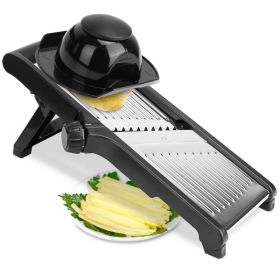 gMandoline Food Slicer Stainless Steel Food Cutter Vegetable Fruit Chopper Grater Peeler (Option: Black)