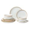 Dinnerware Set, Round Plates and Bowls Sets, Scratch Resistant Ceramic Dinner Ware, Dishwasher and Microwave Suitable Kitchen