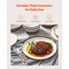 Dinnerware Set, Round Plates and Bowls Sets, Scratch Resistant Ceramic Dinner Ware, Dishwasher and Microwave Suitable Kitchen