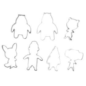 7 Pcs Cookie Cutters Stainless Steel Fondant Mold Cupcake Sugarcraft Cake DIY Decorating Tool (Color: Bear)