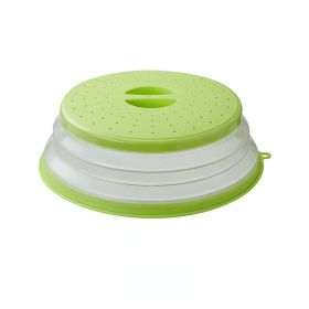 Microwave Cover For Food; 1pc Microwave Splatter Cover; Heating Folding Cover; Silicone Fresh-keeping Cover; Oil-proof Splash-proof Cover With Ho (Color: Green)